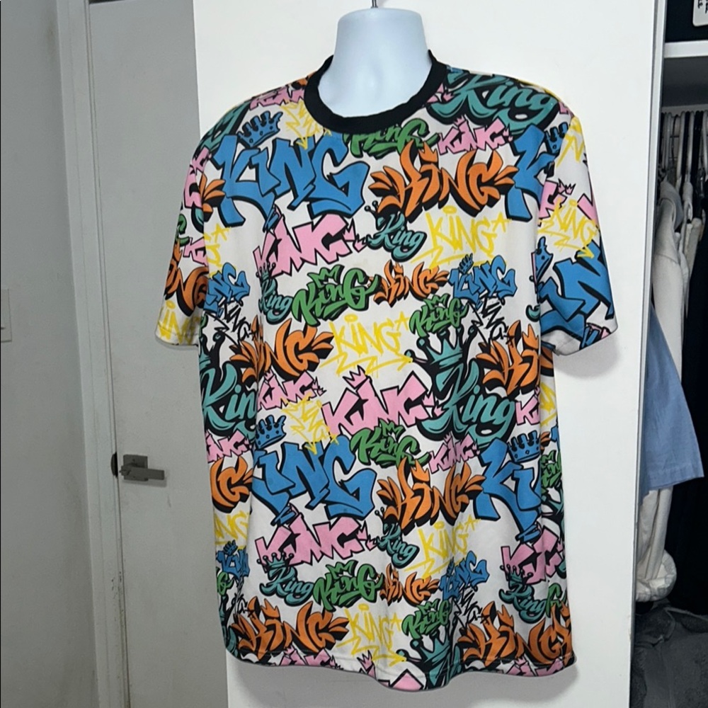 Colorful Graffiti Print T-Shirt